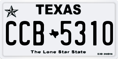 TX license plate CCB5310