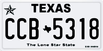 TX license plate CCB5318