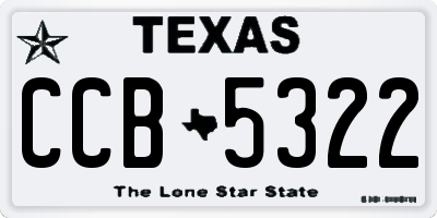 TX license plate CCB5322