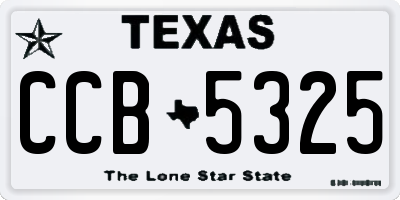TX license plate CCB5325
