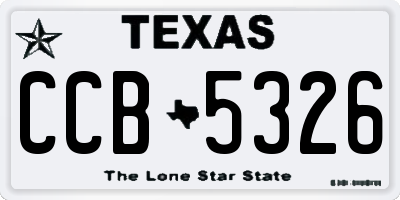TX license plate CCB5326