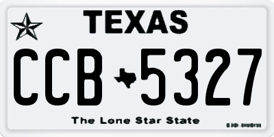 TX license plate CCB5327