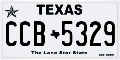 TX license plate CCB5329