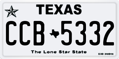 TX license plate CCB5332