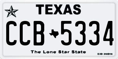TX license plate CCB5334