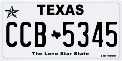 TX license plate CCB5345