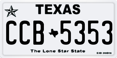TX license plate CCB5353
