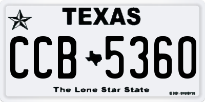 TX license plate CCB5360