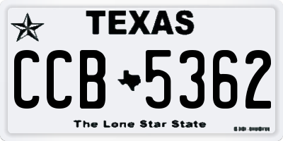 TX license plate CCB5362