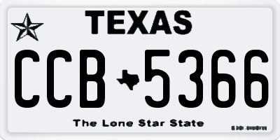 TX license plate CCB5366