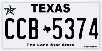 TX license plate CCB5374