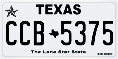 TX license plate CCB5375