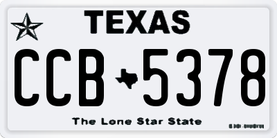 TX license plate CCB5378