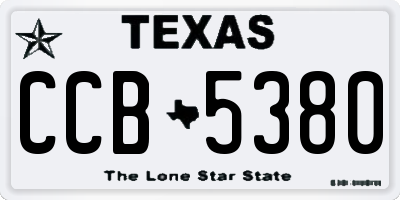 TX license plate CCB5380
