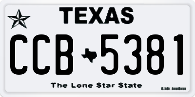 TX license plate CCB5381