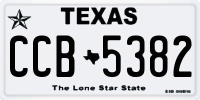 TX license plate CCB5382