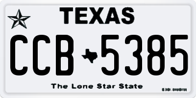 TX license plate CCB5385