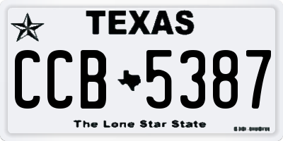 TX license plate CCB5387