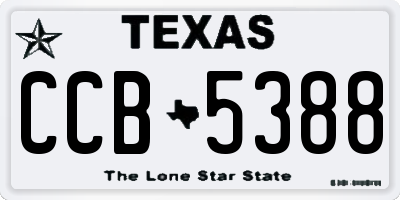TX license plate CCB5388