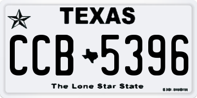 TX license plate CCB5396