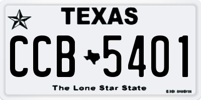TX license plate CCB5401