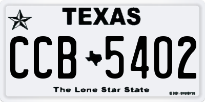 TX license plate CCB5402