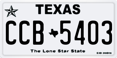 TX license plate CCB5403