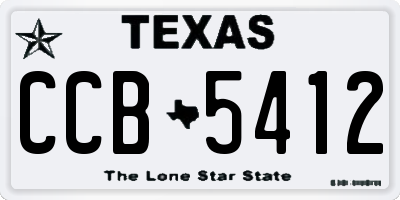 TX license plate CCB5412
