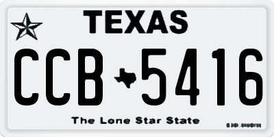TX license plate CCB5416
