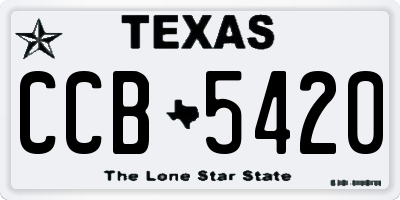 TX license plate CCB5420
