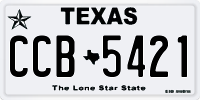 TX license plate CCB5421