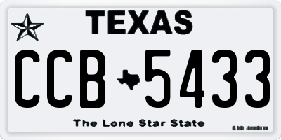 TX license plate CCB5433