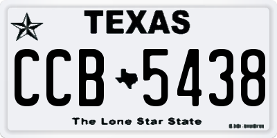 TX license plate CCB5438