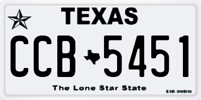 TX license plate CCB5451