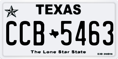 TX license plate CCB5463