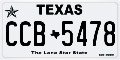 TX license plate CCB5478