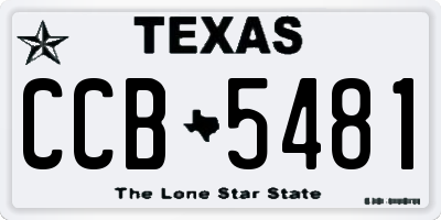 TX license plate CCB5481