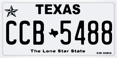TX license plate CCB5488
