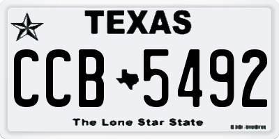 TX license plate CCB5492