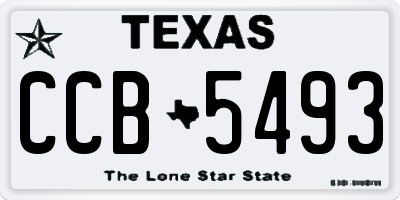 TX license plate CCB5493
