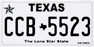TX license plate CCB5523