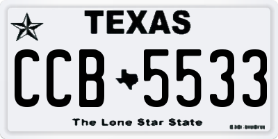 TX license plate CCB5533