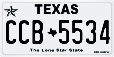 TX license plate CCB5534