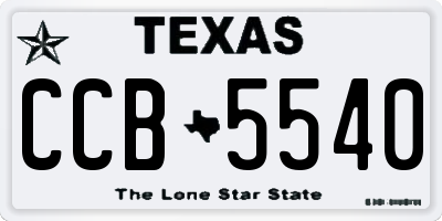 TX license plate CCB5540