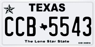 TX license plate CCB5543