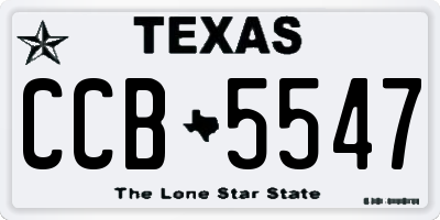 TX license plate CCB5547