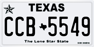 TX license plate CCB5549