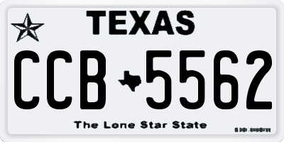 TX license plate CCB5562