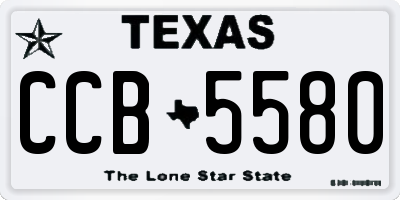 TX license plate CCB5580