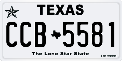 TX license plate CCB5581